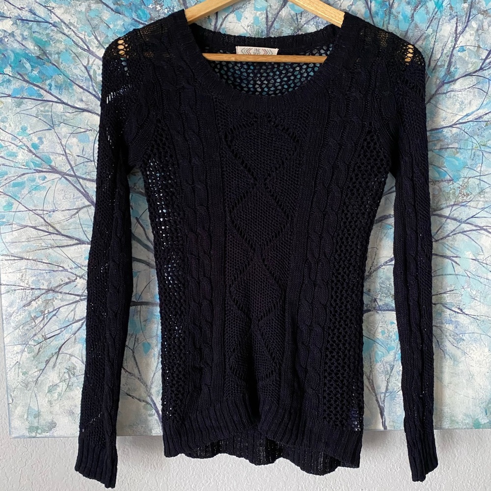 Pink Rose Open Knit Sweater
